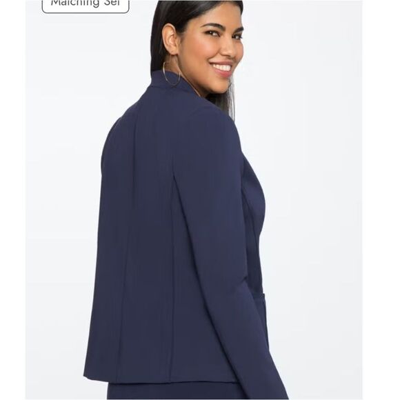 Eloquii The Ultimate Stretch One Button Blazer In Navy Blue Size 16 - Picture 13 of 13